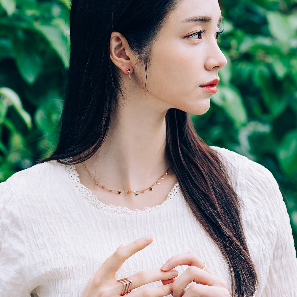 GOLD blue rough diamond A++ necklace drop design