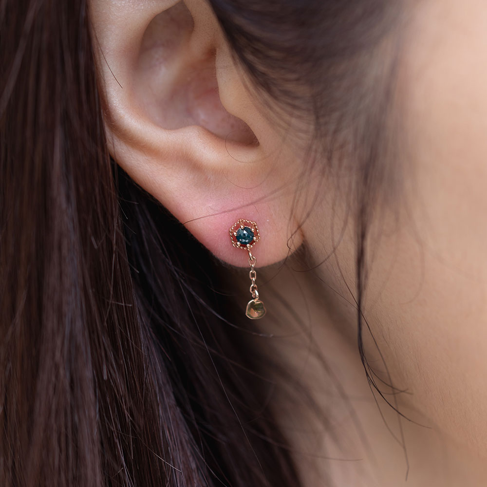 14K gold diamond drop chain piercing 18K errings natural jewerllery