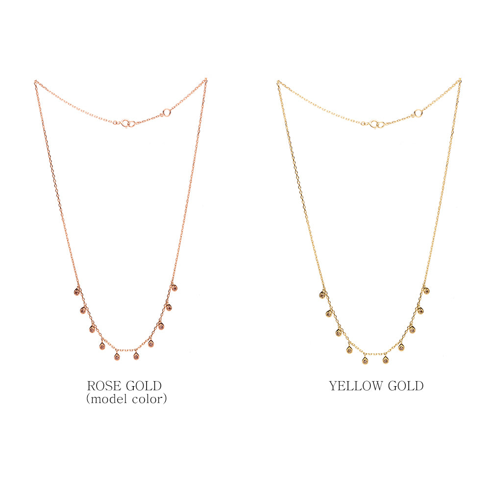 GOLD 14k 18k drop necklace brown stone anniversary girt