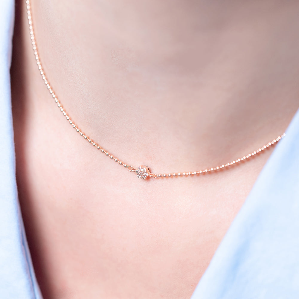 14k 18k gold boll chain necklace ckocker multi-way diamond A+++