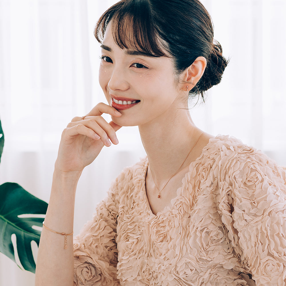 pink sapphire cognac diamond A+++ gold 14k 18k necklace gift bridal