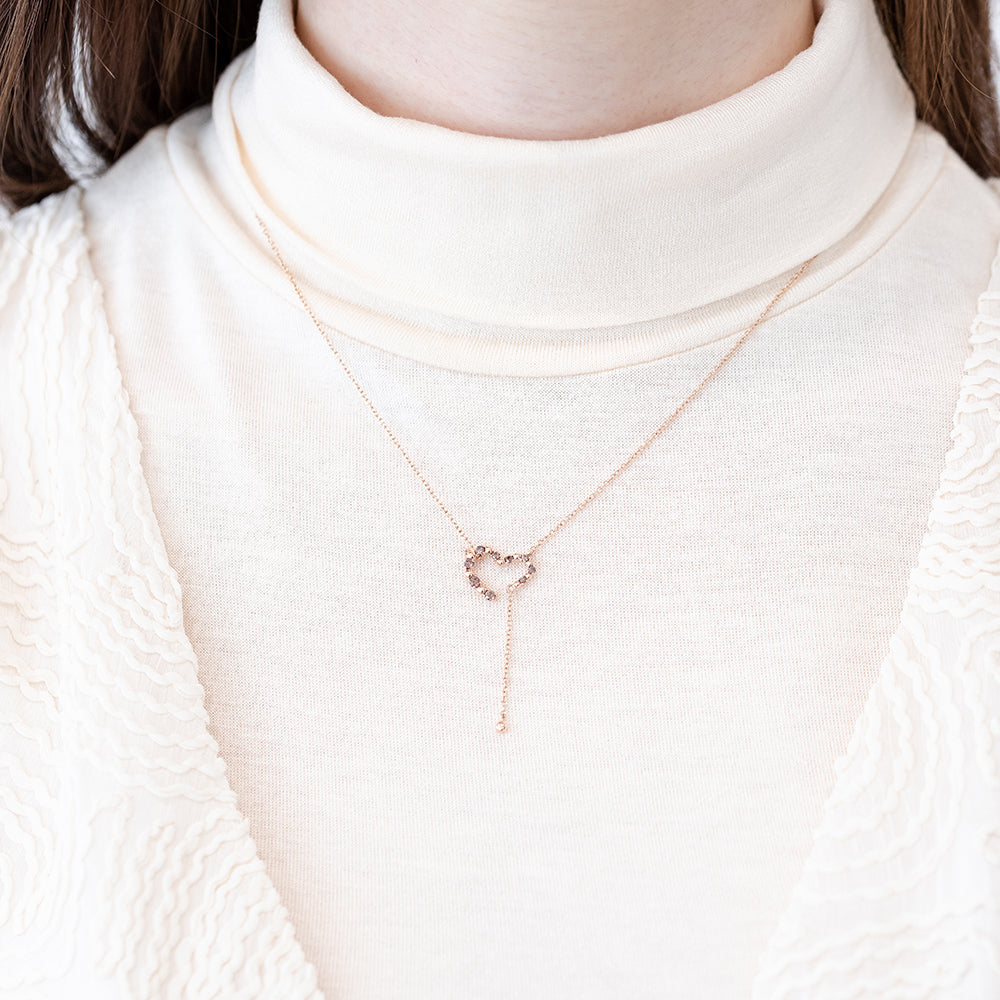 heart gold necklace 14K 18K drop chain daiy wear jewellery jewelry