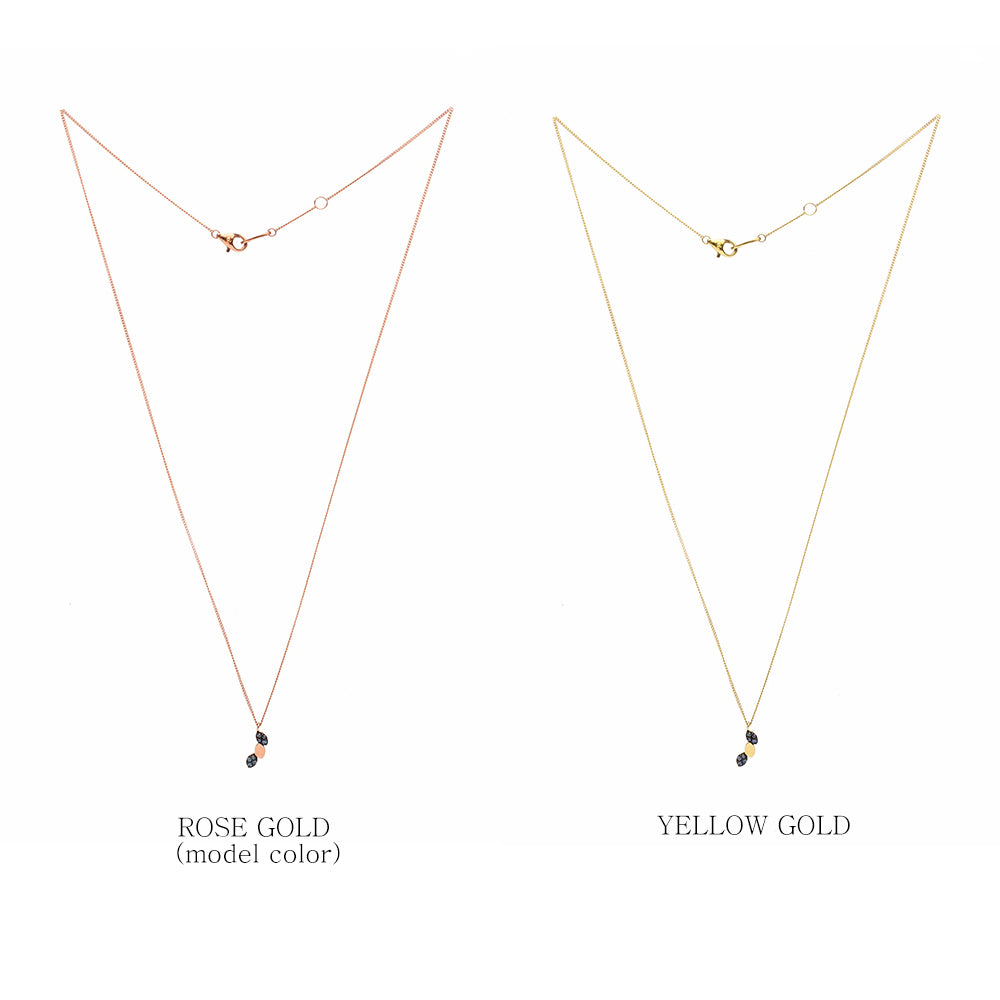 blue diamond A+++ GOLD leaf necklace simple daily wear