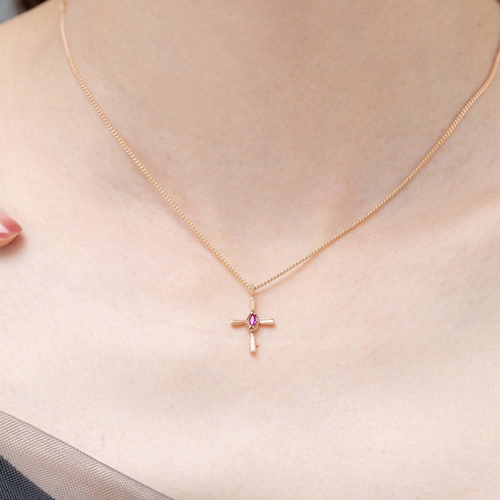 gold 14k 18k cross necklace turquoise ruby anniversary gift