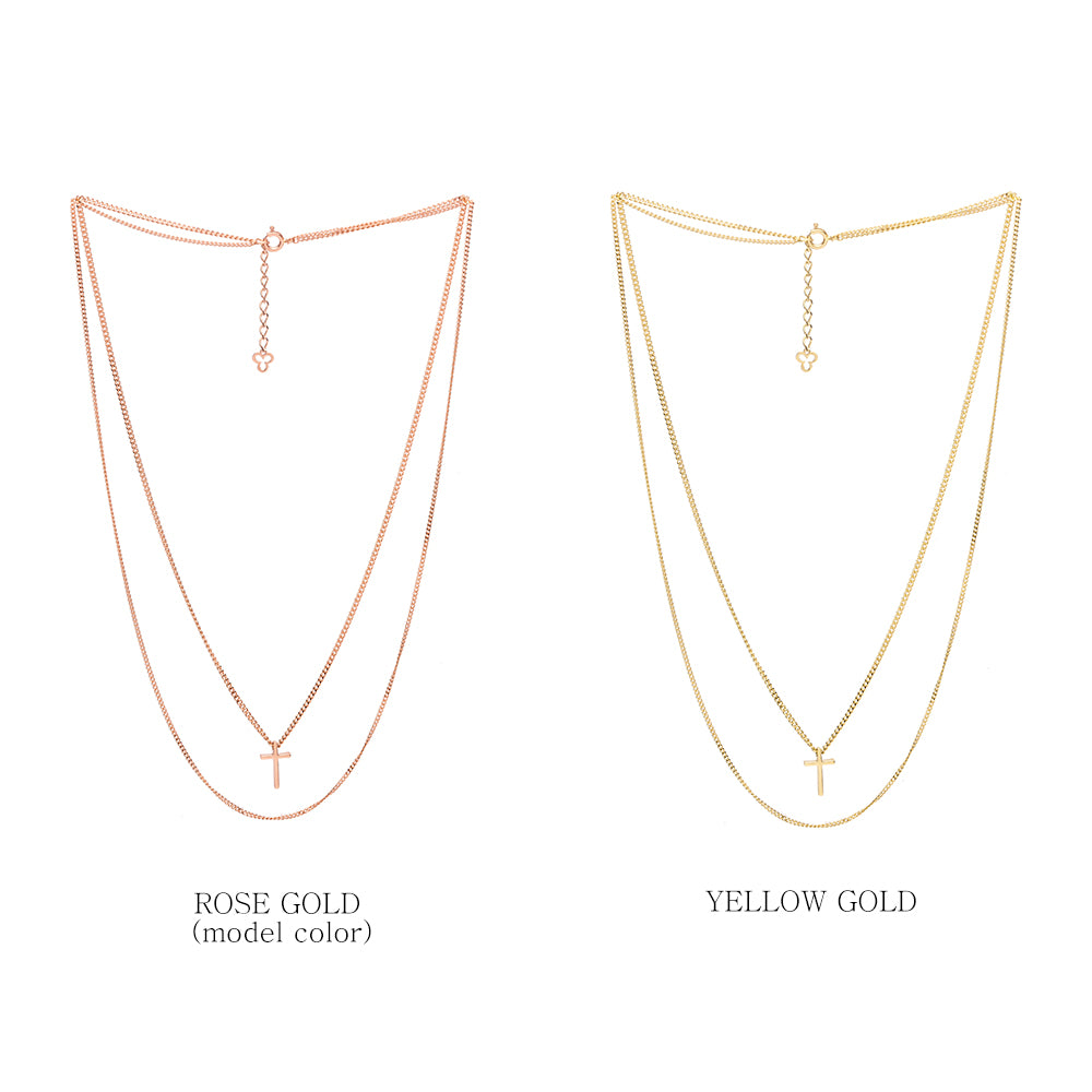 Double-layer necklace GOLD 14k 18k daily wear necklace