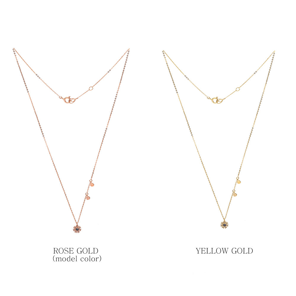 flower design necklace rough diamond A+++ gold 14K 18K