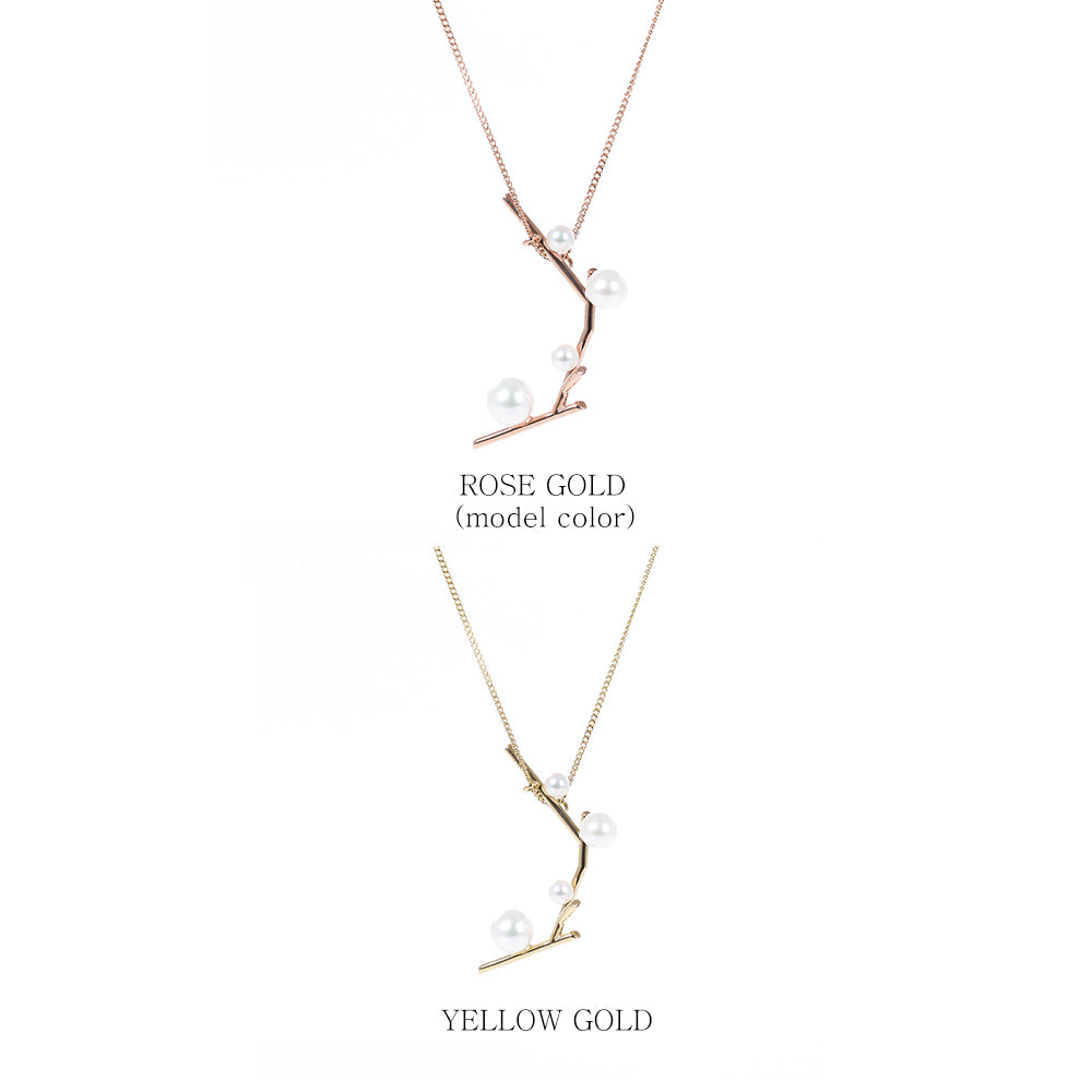 14k 18k sea-grown cultured pearl necklace gold daily leaf gift