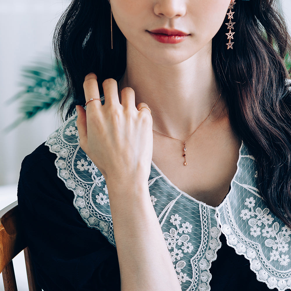 14k 18k GOLD daily necklace drop chain female gift