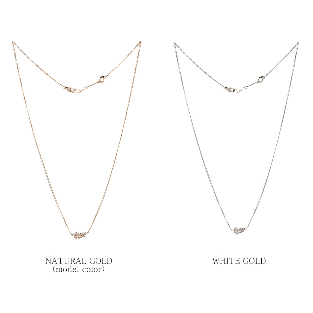 leaf diamond A+++ gold 14K 18K necklace anniversary gift jewellery