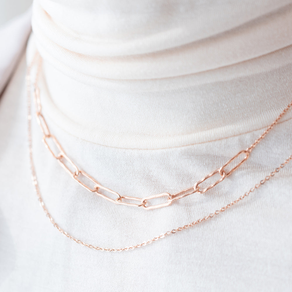 14k 18k gold long necklace mului-way 85cm 33.5" luxury gold anniversary gift