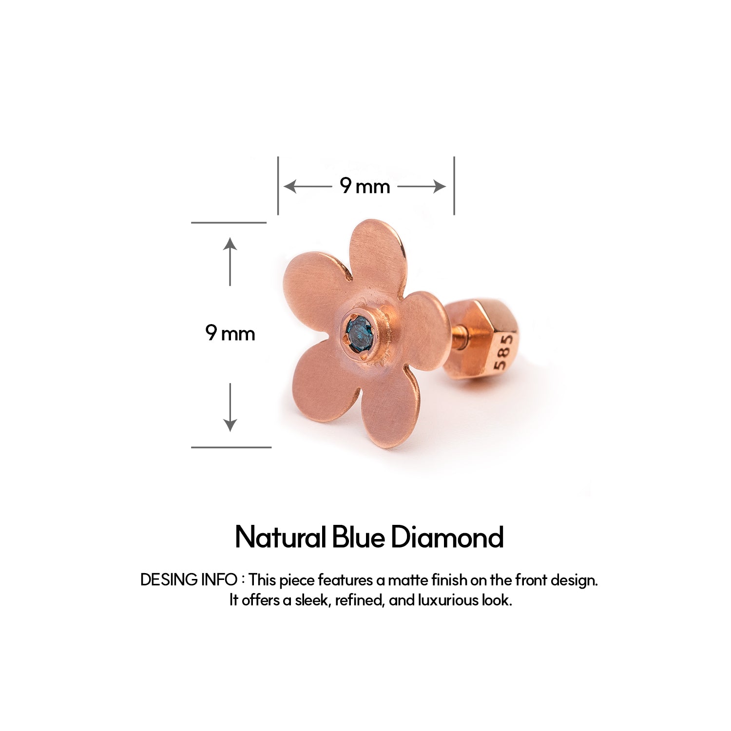 14K 18K blue diamond gold piercing errings simple custom jewerly