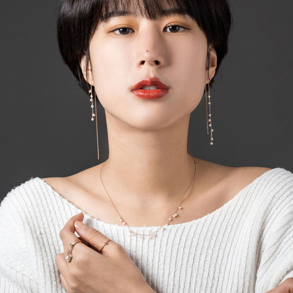 14K 18K Pearl NECKLACE daily drop anniversary gilft anniversary