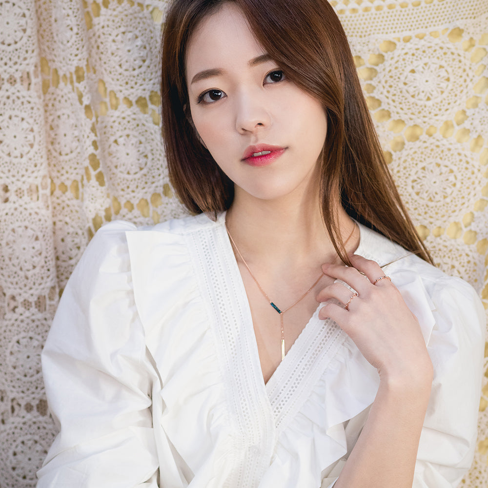 14k18k blue diamond A+++ matinee necklace gold long stick