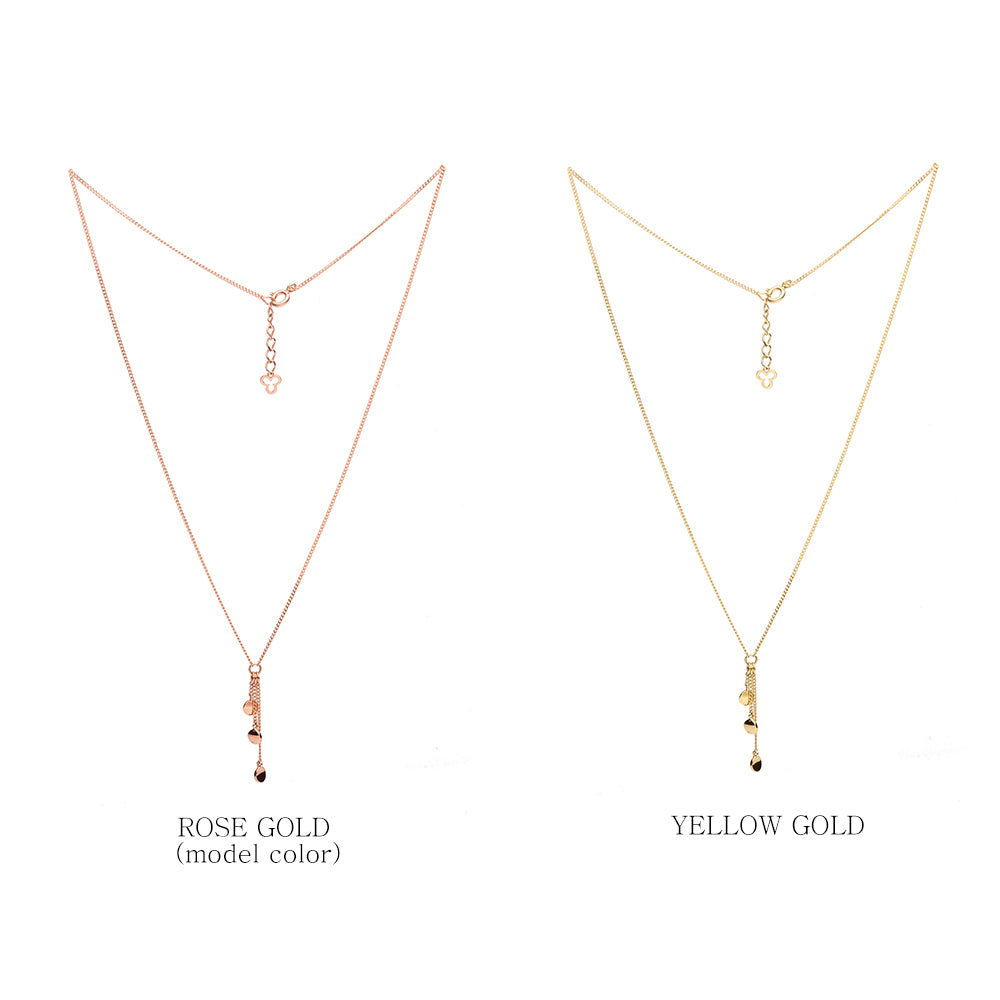 14k 18k GOLD daily necklace drop chain female gift