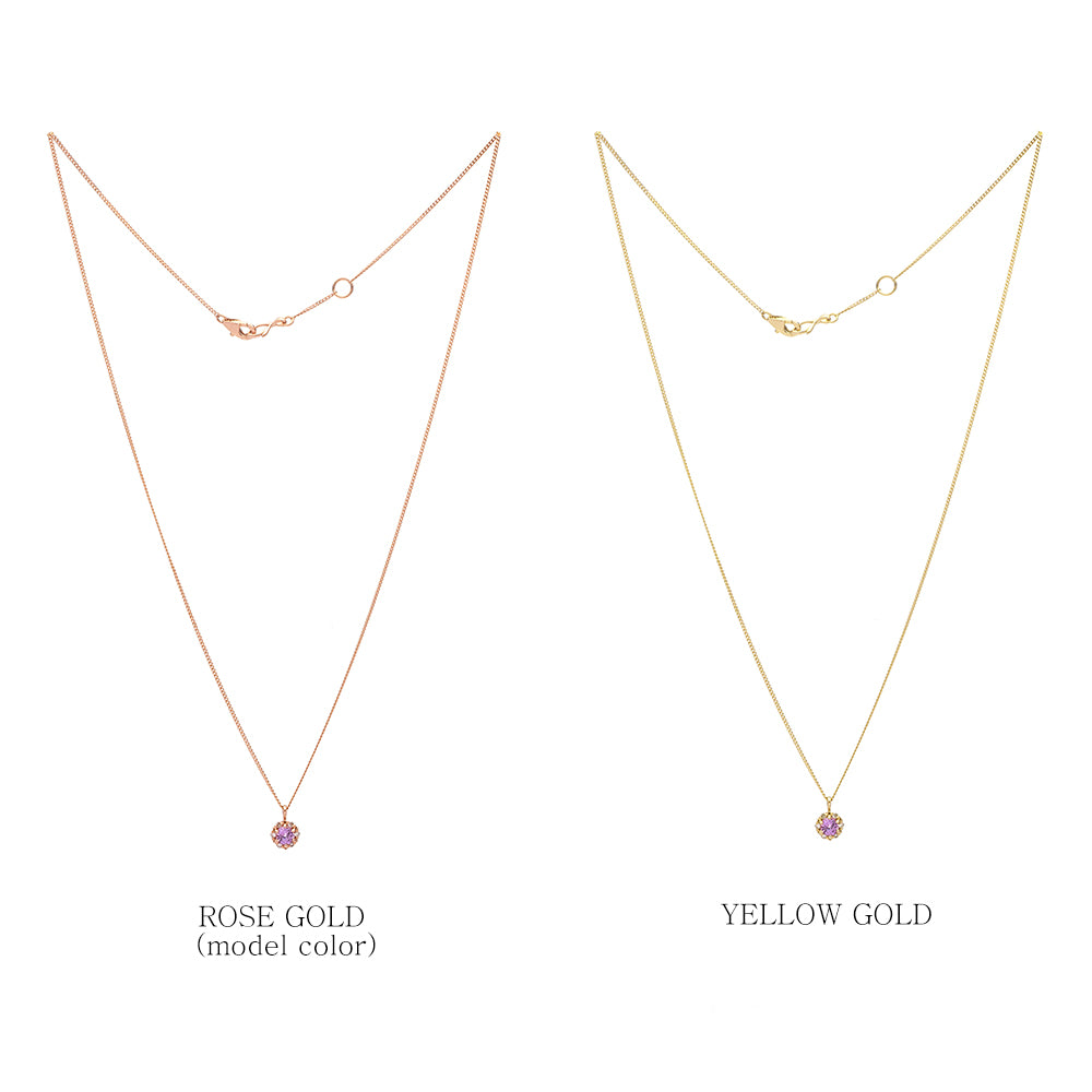 pink sapphire cognac diamond A+++ gold 14k 18k necklace gift bridal