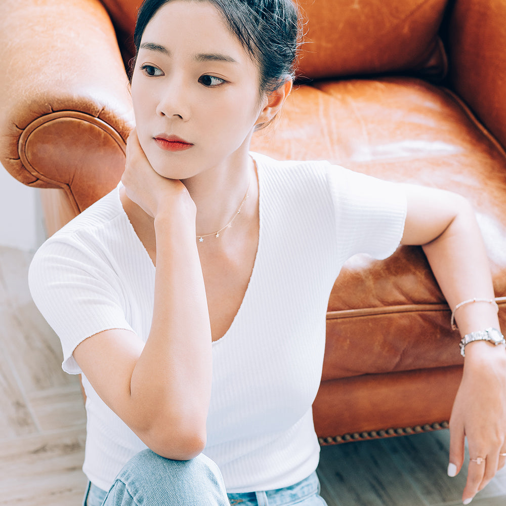 gold star chocker necklace 14k 18k GOLD girt 20s30s daily simple