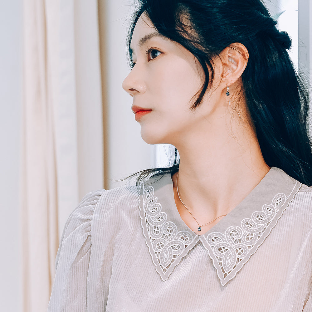 14k 18k water drop blue diamond A+++ necklace girlfriend gift