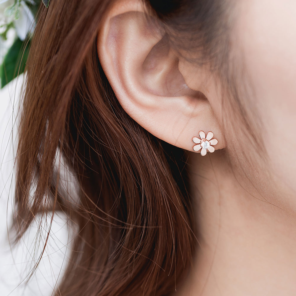 gold 14K swarovski piercing 18K errings jewelry flower K jewerly