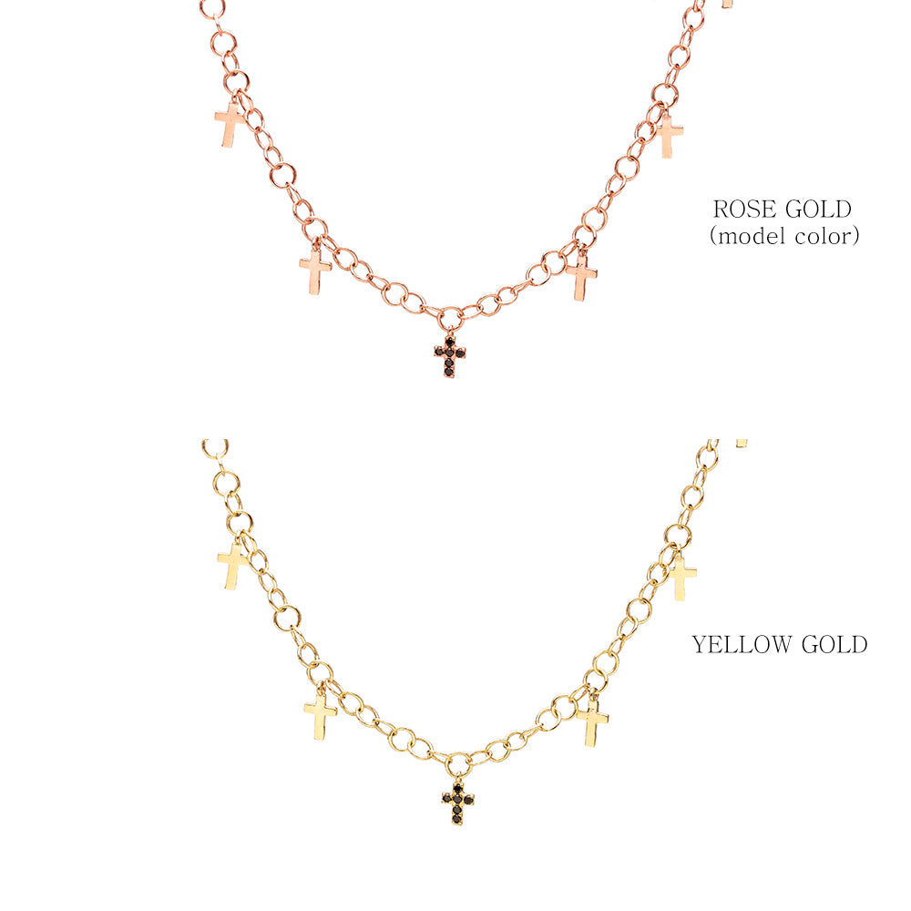 14k 18k black diamond GOLD chocker necklace chain handmand korea