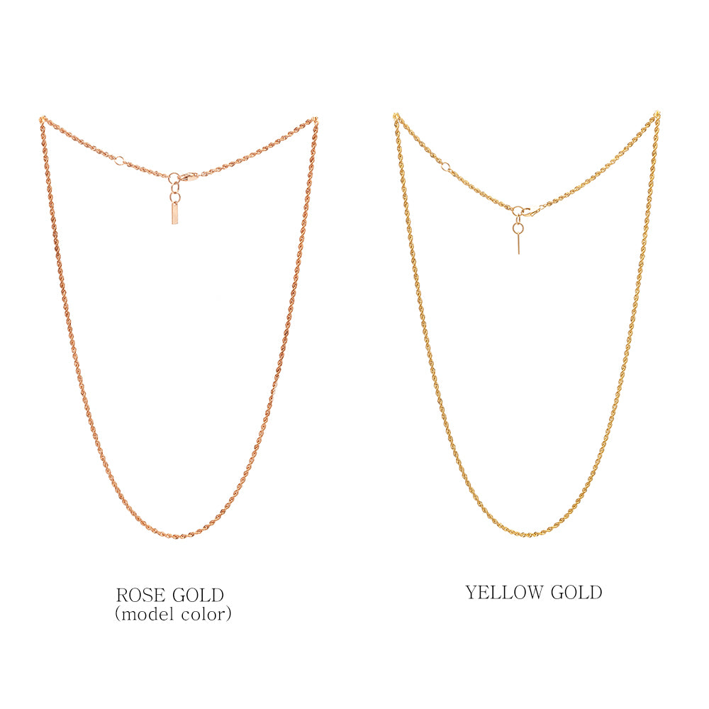 rope design necklace GOLD 14k 18k wedding daily gift