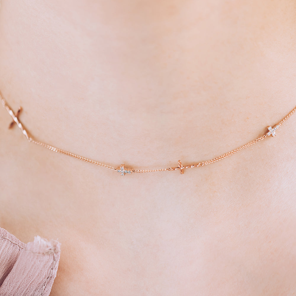 GOLD grey diamond A+++ CHOCKER 14K 18K anniversary gift custom