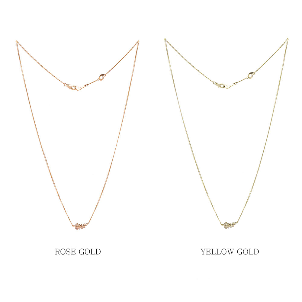 leaf diamond A+++ gold 14K 18K necklace anniversary gift jewellery