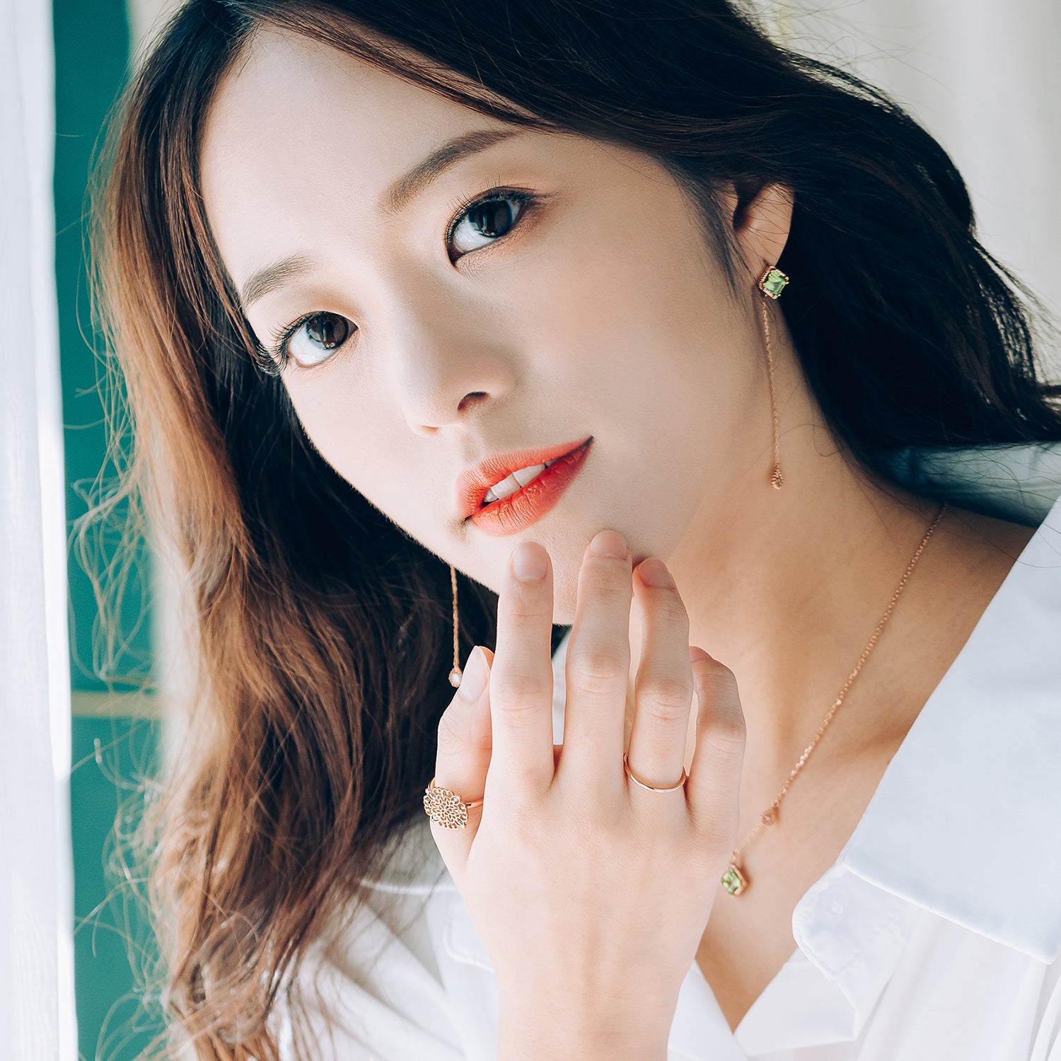 14k 18k Peridot rough diamond A+++ GOLD K jewerly earring