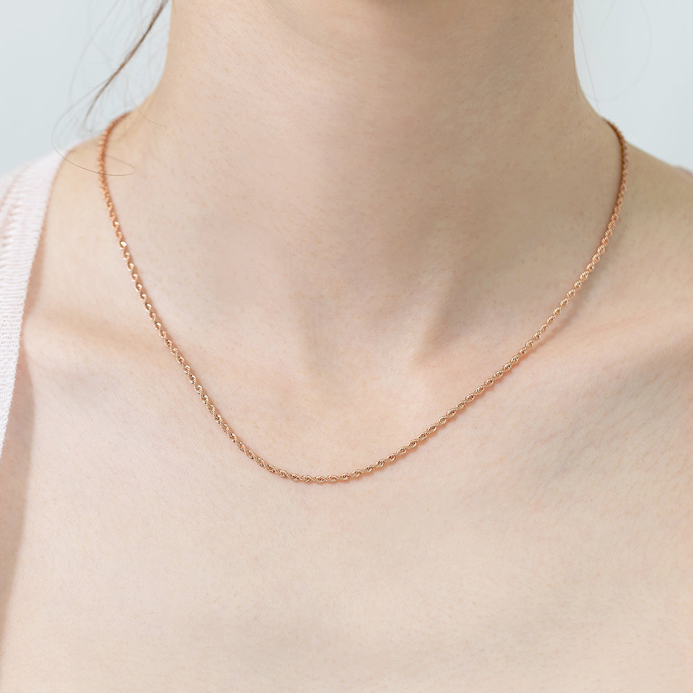 rope design necklace GOLD 14k 18k wedding daily gift