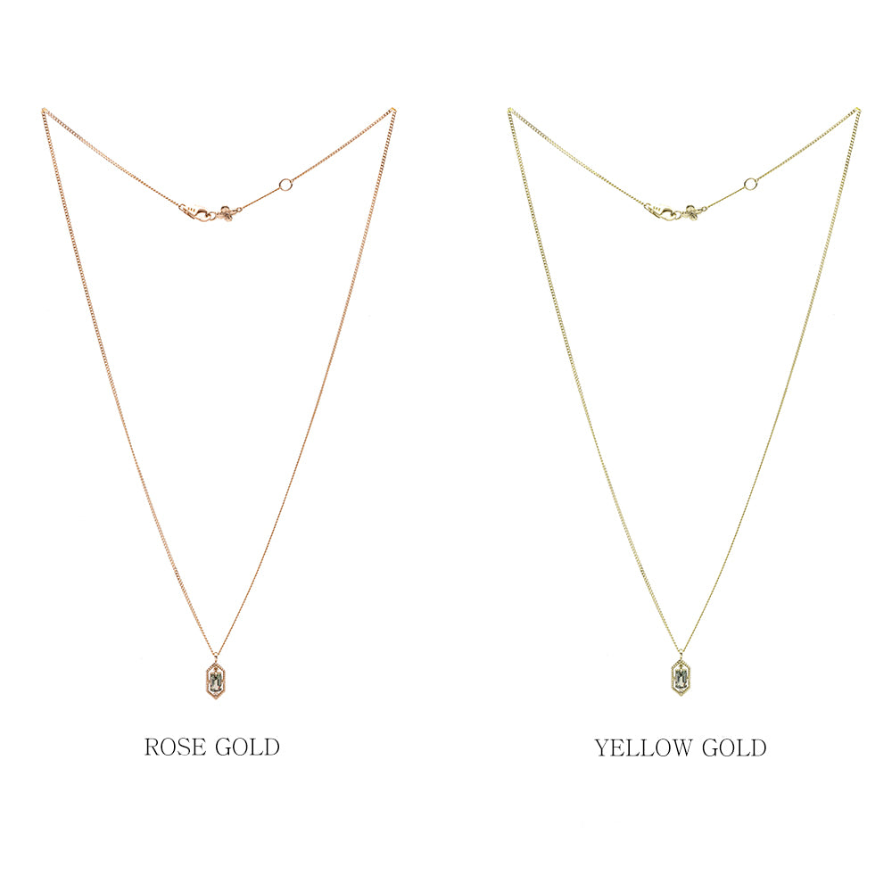 14k 18k green sapphire diamond A+++ simple wedding gift gold necklace