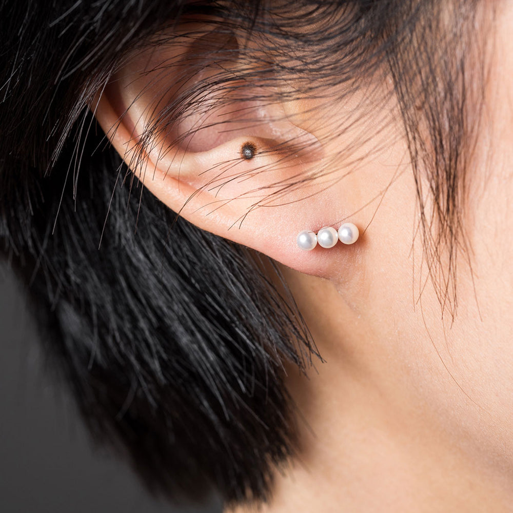 14K gold natural pearl piercing 18K errings gift girl K jewelry