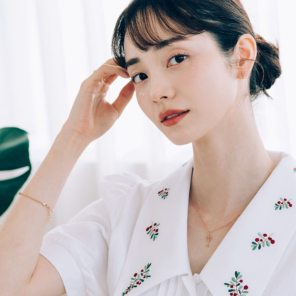 grey diamond A+++ gold key necklace 14K 18K daily jewerly