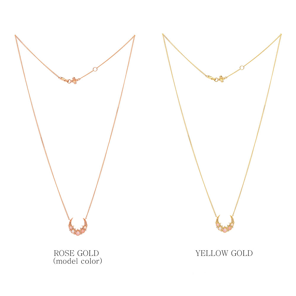 14k 18k natural pink opal cognac diamond A+++ GOLD necklace K jewerly