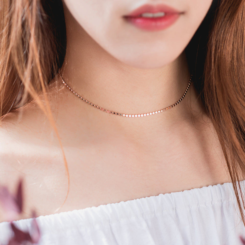 14K 18K bold chocker gold necklace anniversary gift K jwellery