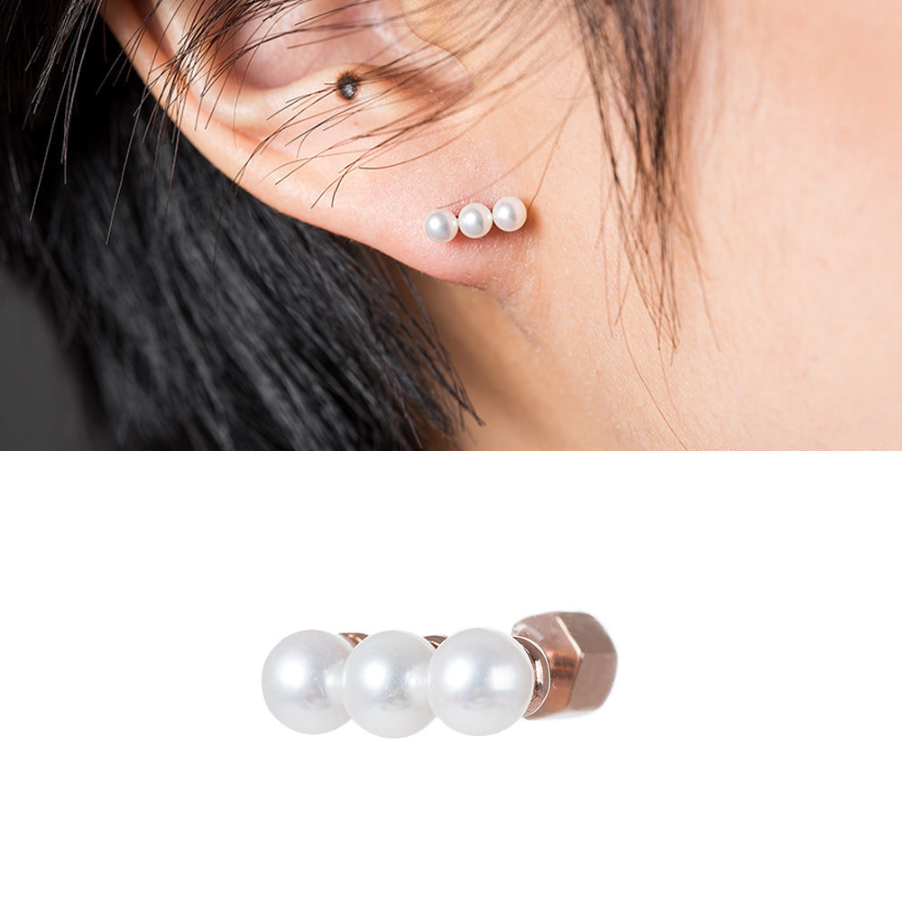 14K gold natural pearl piercing 18K errings gift girl K jewelry