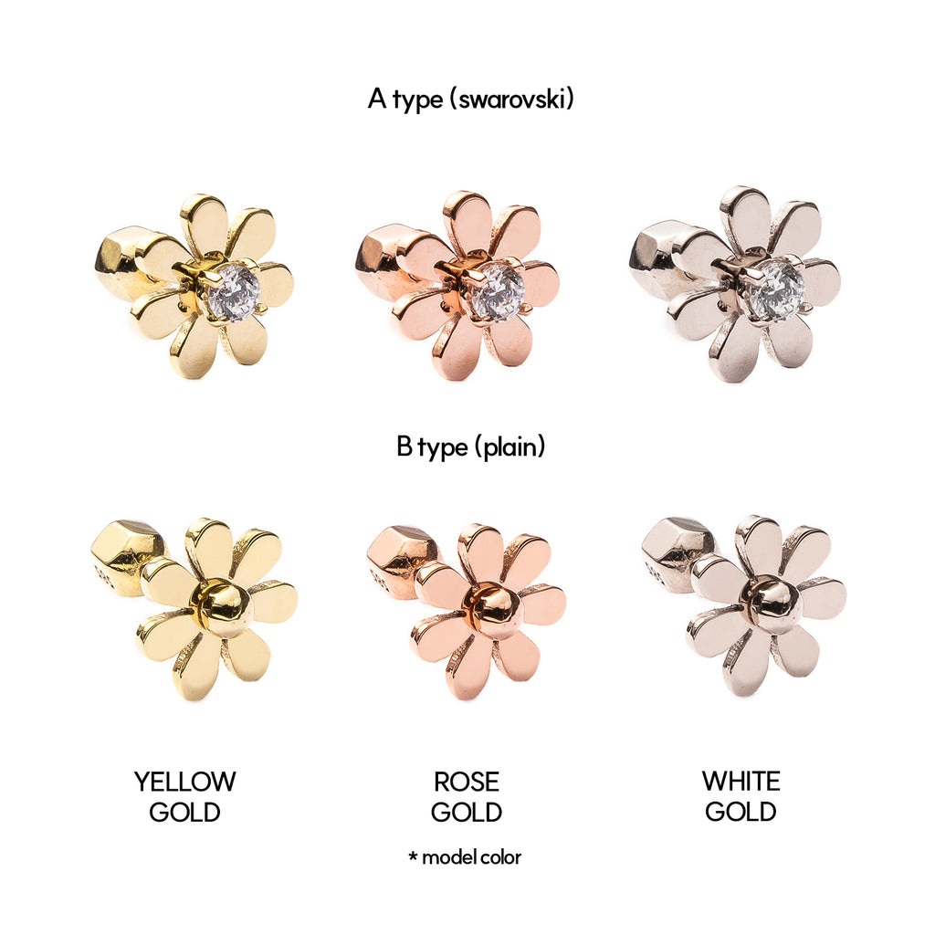 gold 14K swarovski piercing 18K errings jewelry flower K jewerly