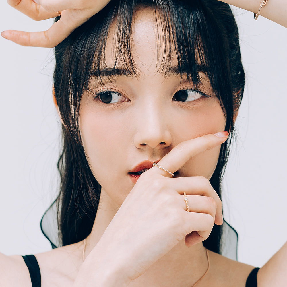 gold diamond chain ring cognac A+++ couple ring