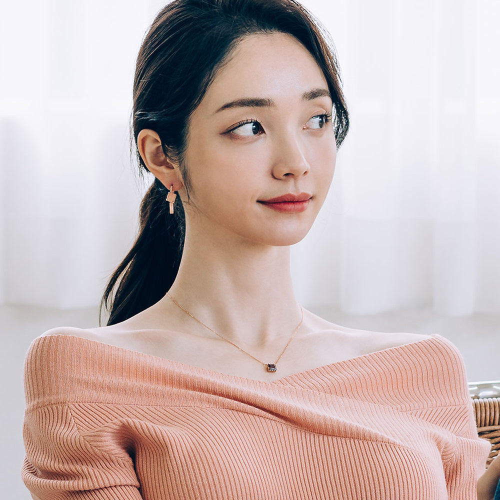 14k 18k one-touch gold earring K jewellery jewelry