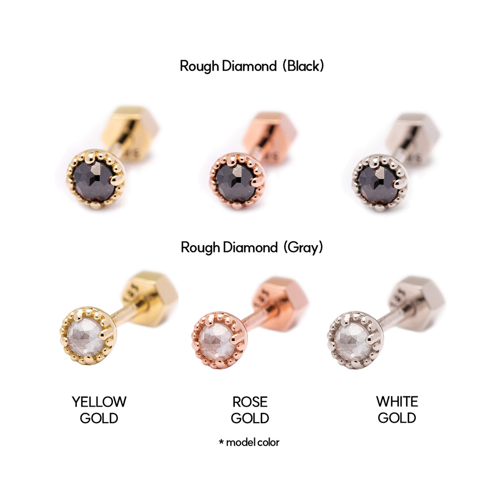 14K gold gray black diamond piercing 18K errings jewelry simple gift