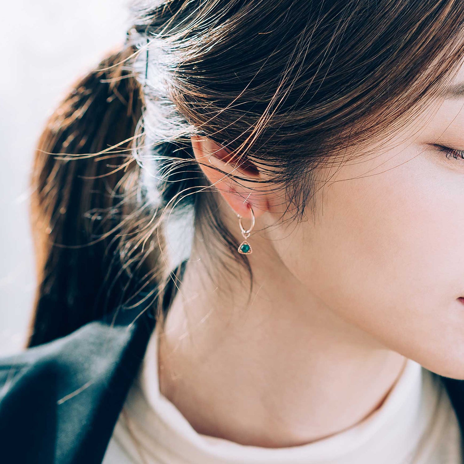 14k 18k gold earring  malachite turquoise K jewellery jewelry