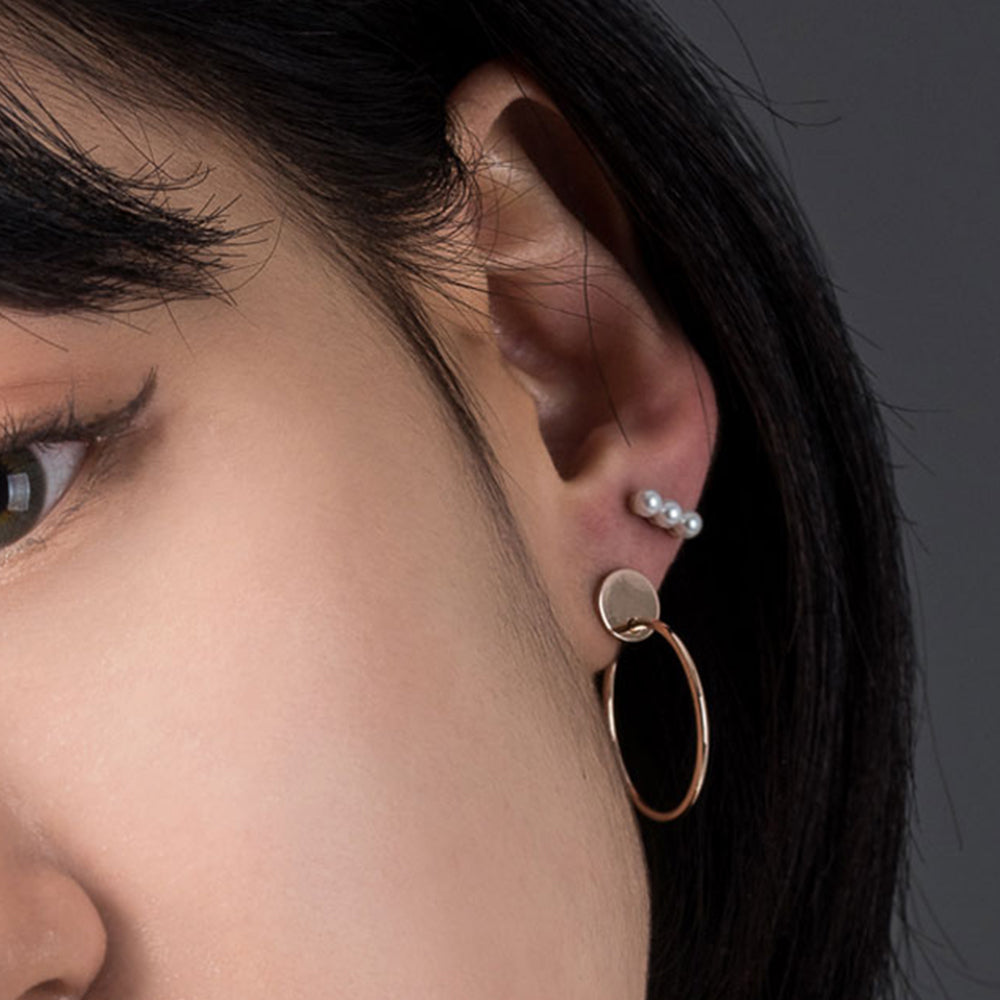 14K gold natural pearl piercing 18K errings gift girl K jewelry