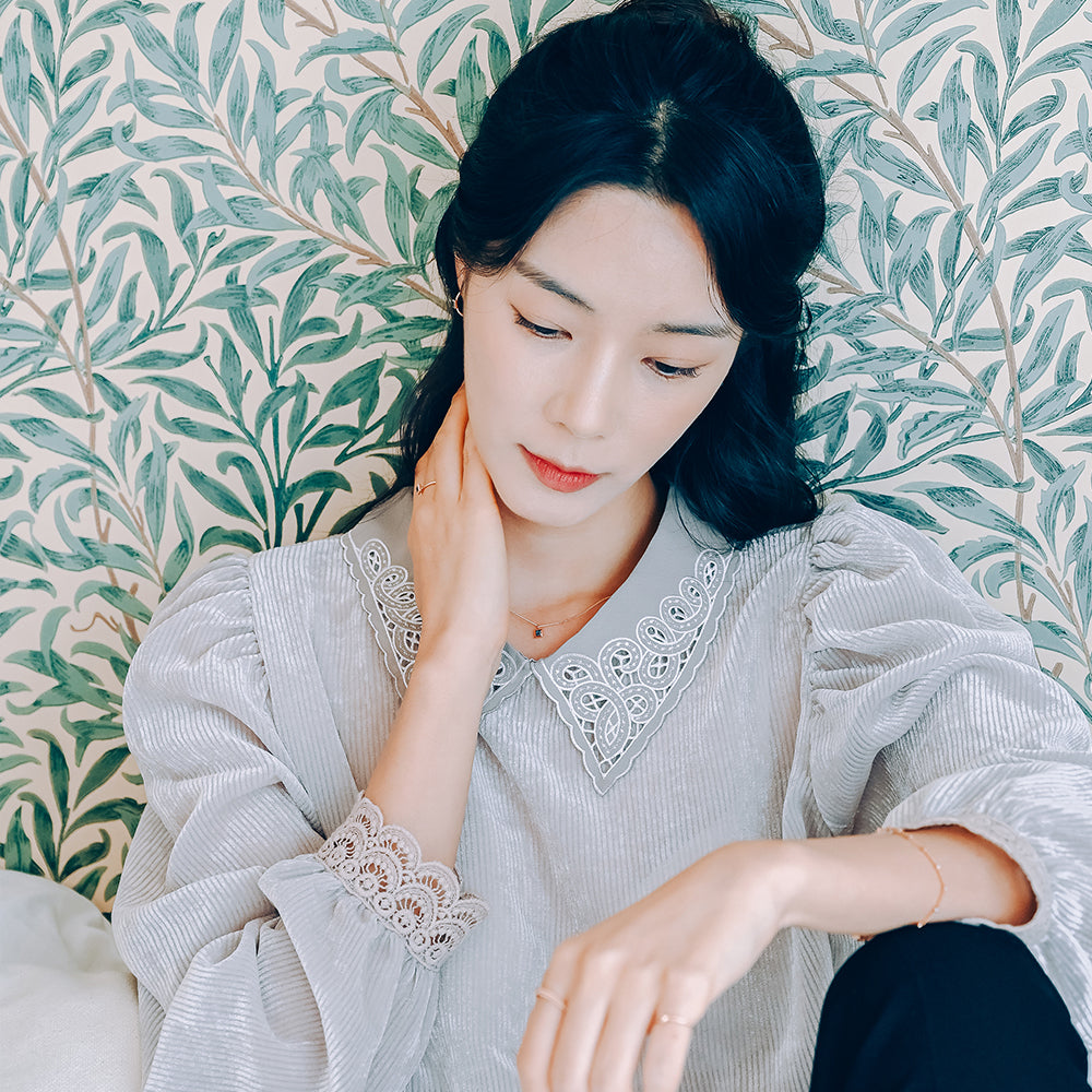 14k 18k small pendant blue diamond A+++ necklace