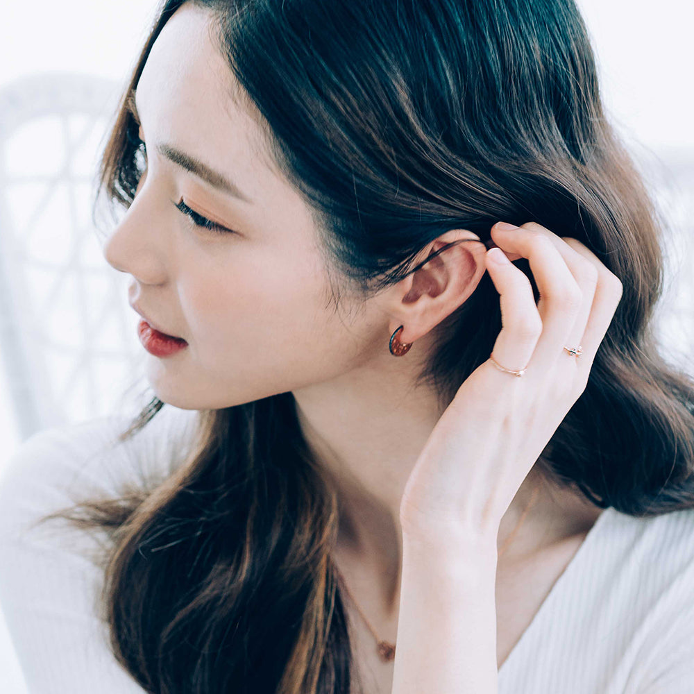 14k blue diamond A+++ 46 piece moon gold earring 18k K jewellery