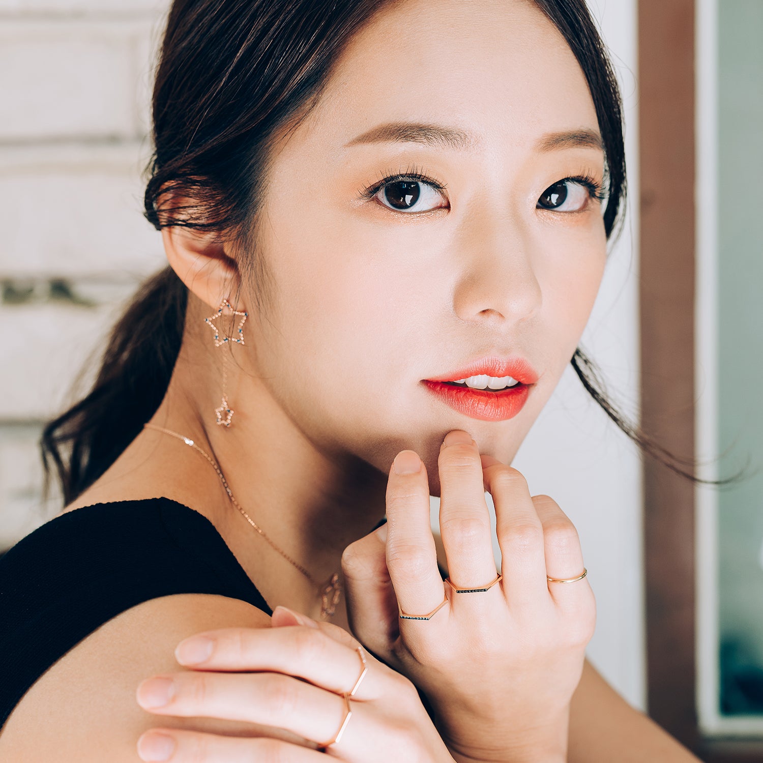 14k 585 blue diamond gold earring blueQ signity earring 18k 750