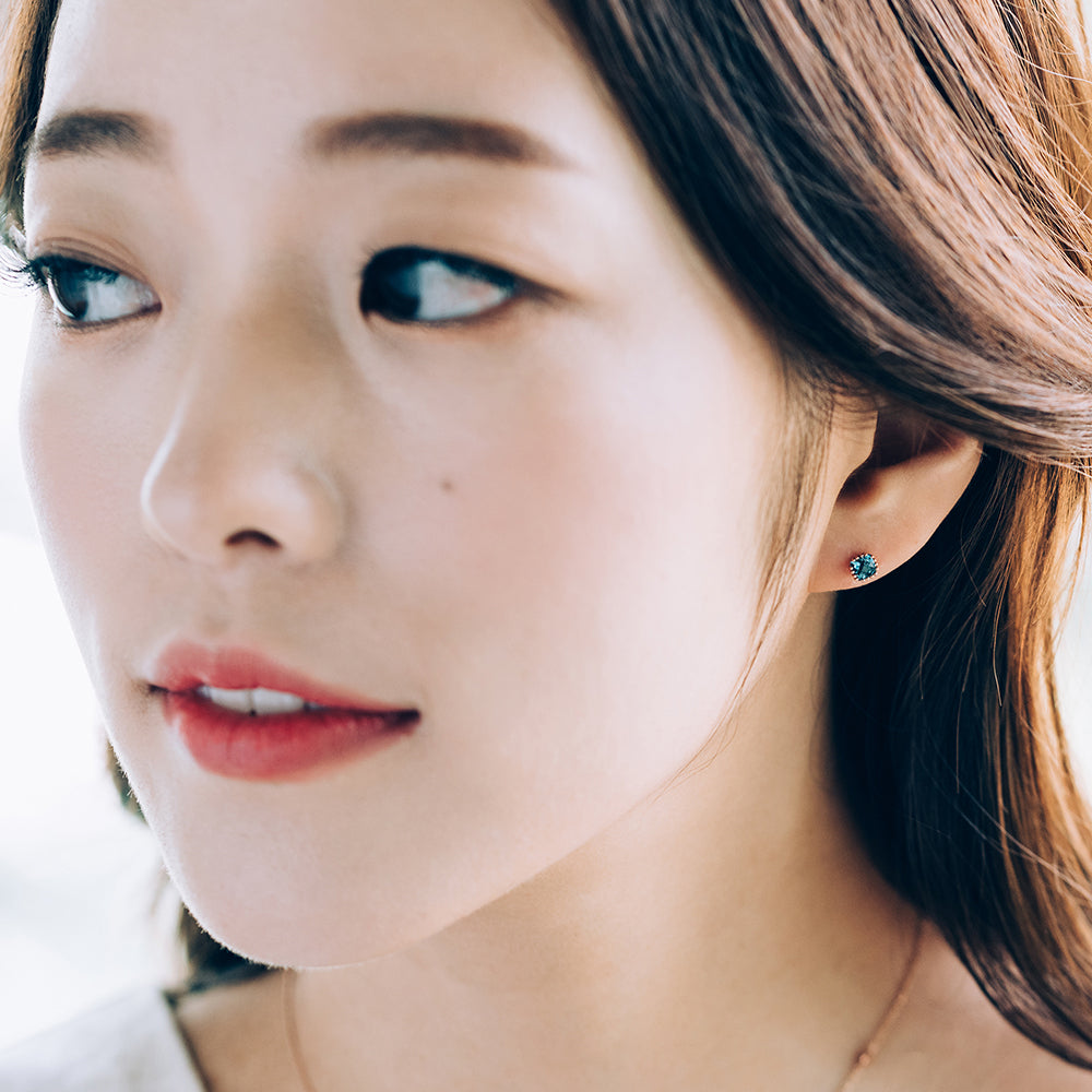 14K piercing 18K natural stone topaz errings simple gift girl K jewelry