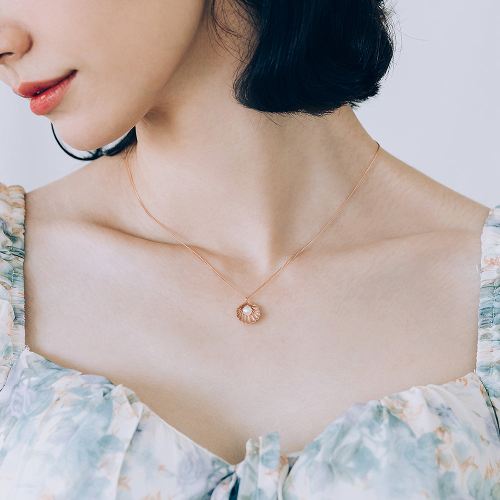 freshwater cultured pearl 5mm shell gold 14k 18k necklace