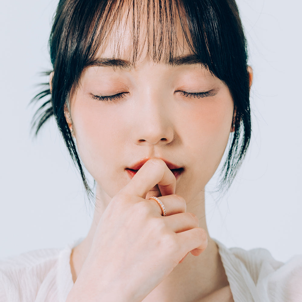 swarovski tennis ring wedding guard ring 14k 18k gold layered band jewerly