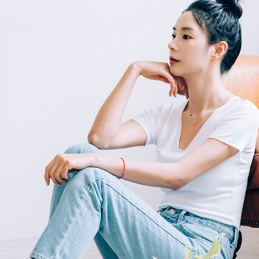 14k 18k GOLD moon star black white Q necklace daliy anniversary gift