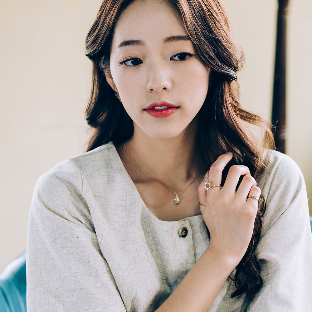 14k 18k green an amethyst A+++ gold necklace chain Kjewellery