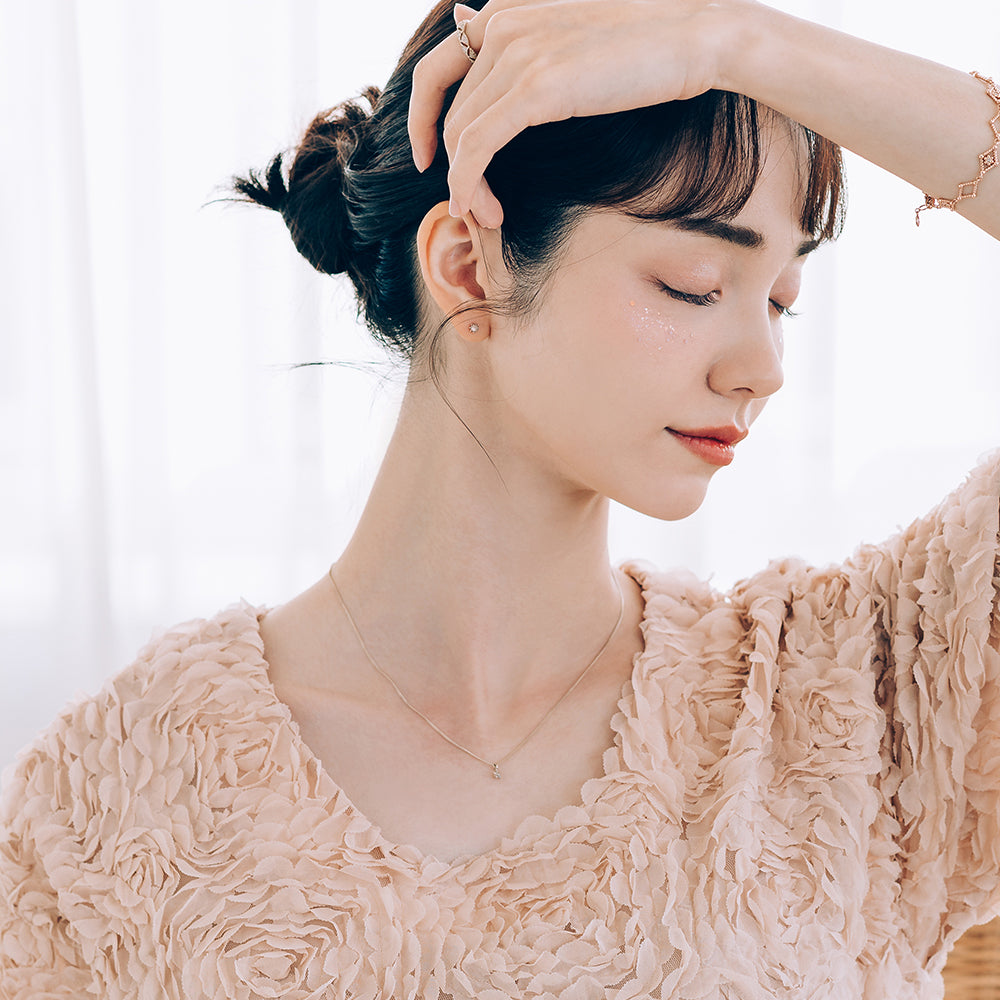 star minimal necklace cognac diamond A+++ gold 14k 18k