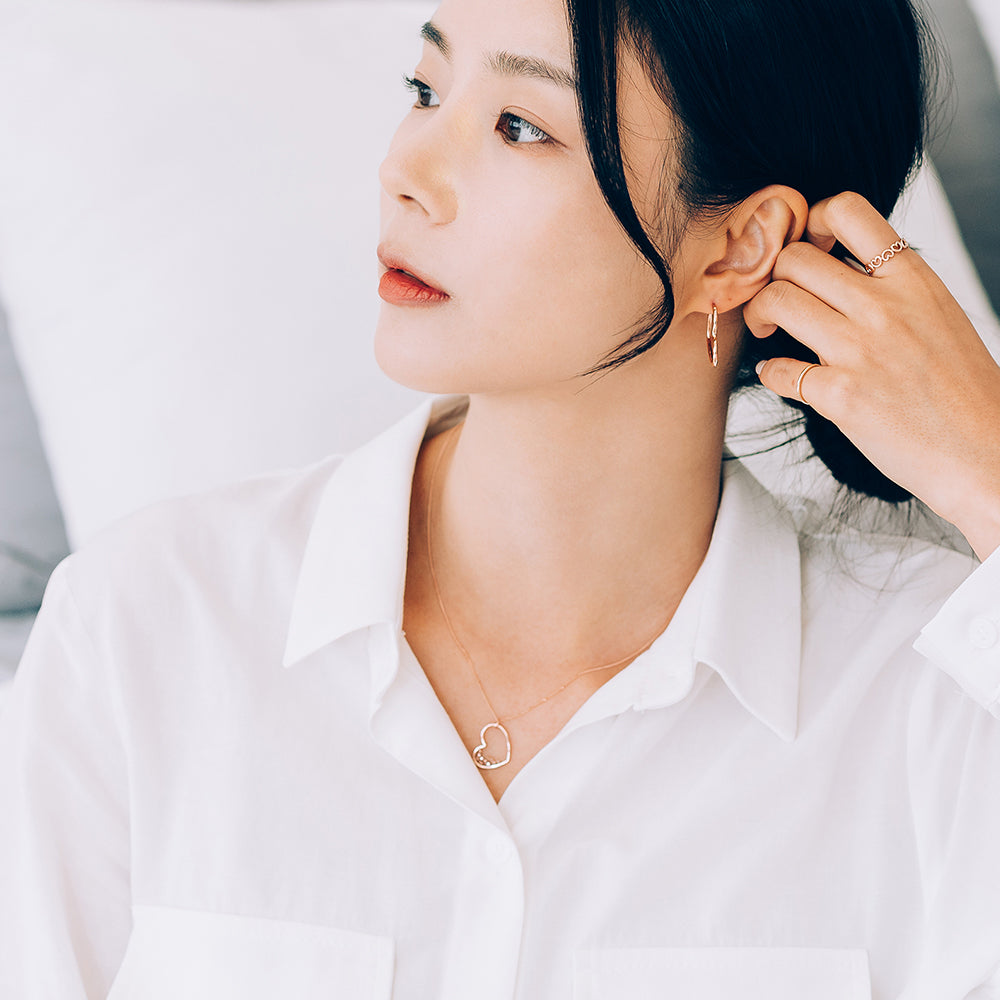 14k 18k heart diamond A+++ GOLD necklace propose wedding anniversary gift